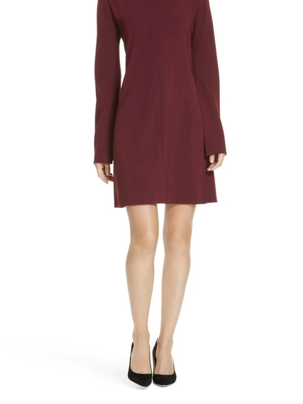Theory Deep Mulberry Admiral Dolman Long-Sleeve Shift Dress Size 6
